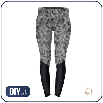 Sportovní legíny - PIXELY Vz. 2 (šedá) - S