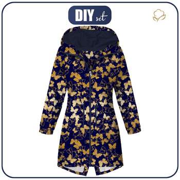DÁMSKÁ BUNDA PARKA (ANNA) - MOTÝLCI / zlatá - softshell XL