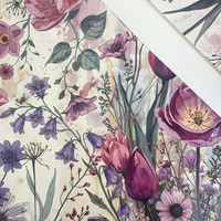 PASTEL FLOWERS WZ. 30 - gruba ekoskóra tłoczona