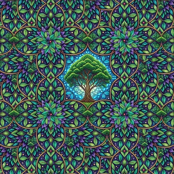 Stained Garden vz. 14 - PANEL (60cm x 50cm)