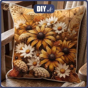 POLŠTÁŘ 45x45 - GOLDEN AUTUMN BOUQUET WZ. 3 - přední + zadní strana