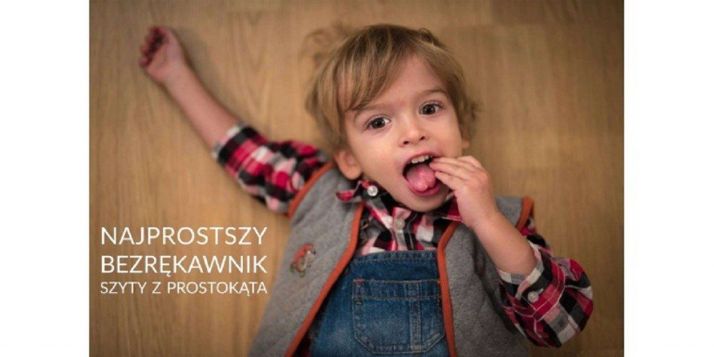 NAJPROSTSZY BEZRĘKAWNIK SZYTY Z PROSTOKĄTA