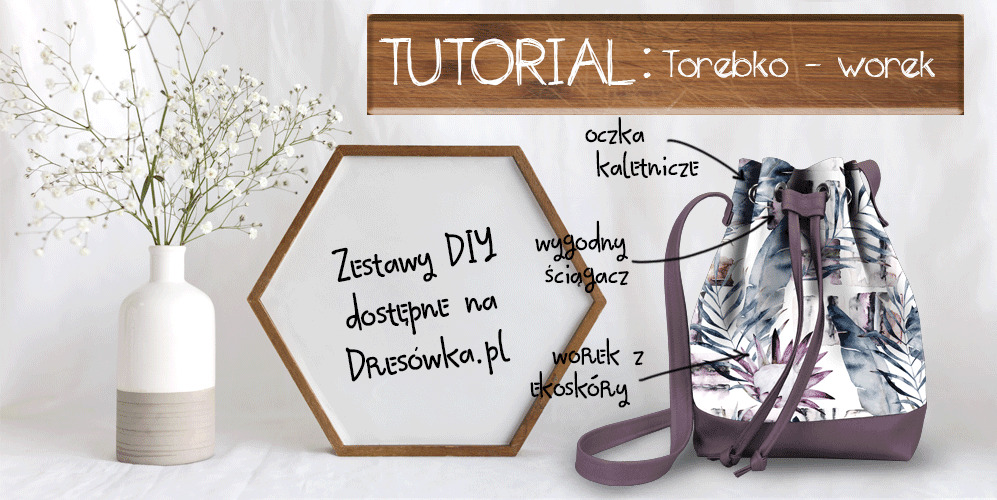 Torebko-worek z zestawu DIY
