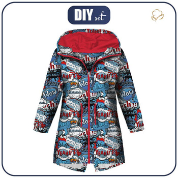 KINDERPARKA (ARIEL) - COMICS (blau - rot) - Softshell (134/140)