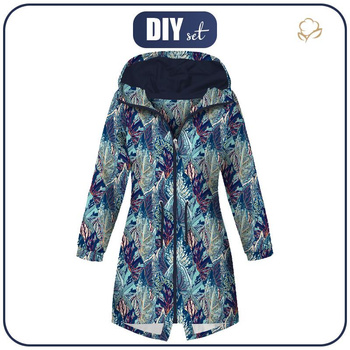 DAMENPARKA (ANNA) - BLAUE BLÄTTER (VINTAGE) - Softshell S
