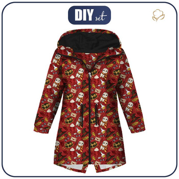KINDERPARKA (ARIEL) - ZAUBER MIX M. 2 (ZAUBERSCHULE) / rot - Softshell (134/140)