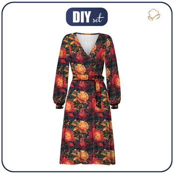 UMSCHLAG ELEGANTES MIDI KLEID (BIANCA) - VINTAGE CHINESE FLOWERS MS. 3 - Nähset XXL