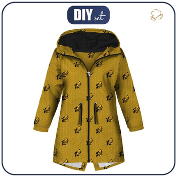 KINDERPARKA (ARIEL) - WOLF / NACHT RUF / senf - Softshell (122/128)