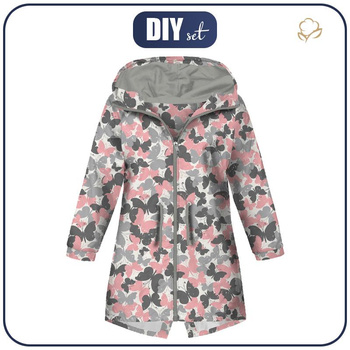 KINDERPARKA (ARIEL) - SCHMETTERLINGE / rosa - Softshell (122/128)