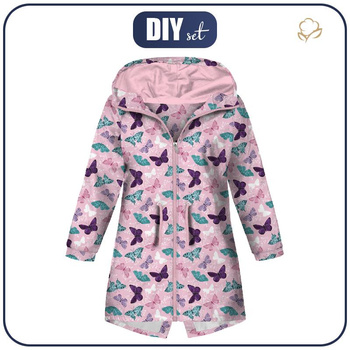 KINDERPARKA (ARIEL) - SCHMETTERLINGE M. 5 / rosa (PURPUR SCHMETTERLINGE) - Softshell (110/116)