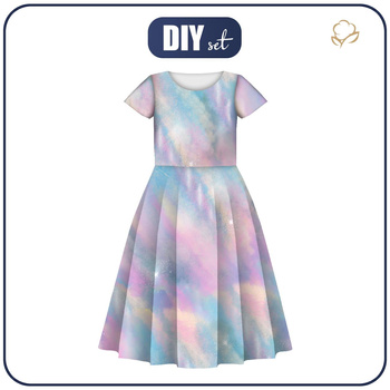 KINDER KLEID "MIA" - REGENBOGEN-OZEAN Ms. 3 - Nähset (110/116)