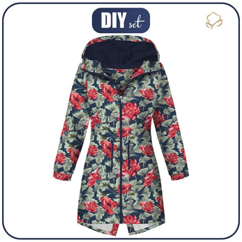 DAMENPARKA (ANNA) - ROTE MOHNBLUMEN (ROTER GARTEN) - Softshell S