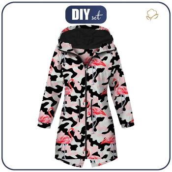 DAMENPARKA (ANNA) - CAMOUFLAGE FLAMINGOS - Softshell L