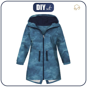KINDERPARKA (ARIEL) - CAMOUFLAGE m. 2 / dunkelblau - Softshell (146/152)
