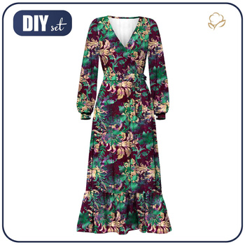 UMSCHLAG KLEID MIT RÜSCHEN (ABELLA) - FLORAL MS. 1 - Nähset M