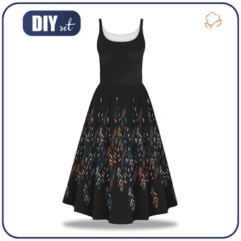 KLEID "ISABELLE" - BLÄTTER M. 3 / SCHWARZ - Nähset