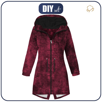 DAMENPARKA (ANNA) - MELANGE / viva magenta - Nähset XL