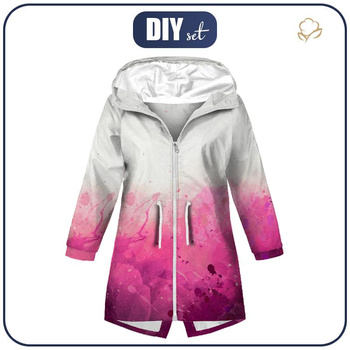 KINDERPARKA (ARIEL) - KLECKSE (fuchsie) - Softshell (158-164)