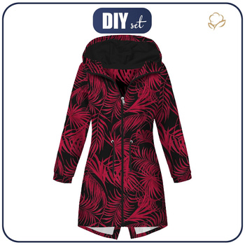 DAMENPARKA (ANNA) - PALMENBLÄTTER Ms. 5 / viva magenta - Nähset L