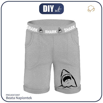 KURZE KINDERHOSE (RIO) - SHARK / Melange - Nähset