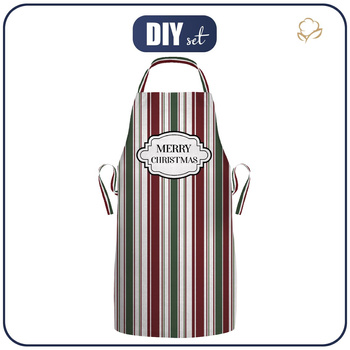 Weihnachtsschürze - MERRY CHRISTMAS / streifen m. 2