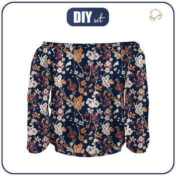 Carmenausschnitt Bluse SOFIA - JAPANISCHER GARTEN Ms. 2 (JAPAN) - Nähset 