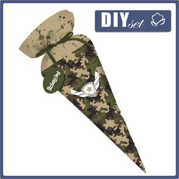 Schultüte - CAMOUFLAGE OLIVE - groß