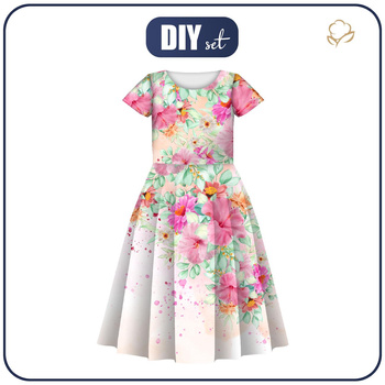KINDER KLEID "MIA" - STOCKROSEN M. 2 - Nähset (98/104)