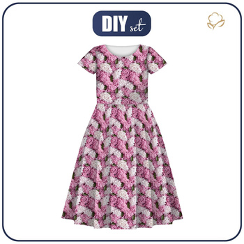 KINDER KLEID "MIA" (146/152) - FLIEDER - Nähset