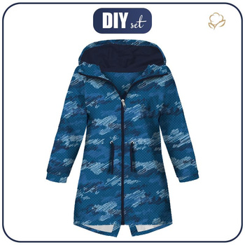 KINDERPARKA (ARIEL) - CAMOUFLAGE - Kritzelei / classic blue - Softshell (110/116)