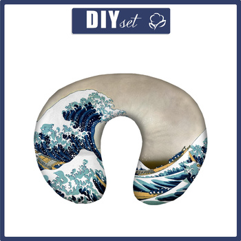 NACKENPOLSTER - DIE GROßE WELLE VOR KANAGAWA (Hokusai Katsushika) - Nähset