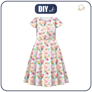 KINDER KLEID "MIA" - REGENBOGEN FEDERN - Nähset