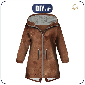 KINDERPARKA (ARIEL) - BROWN SPECKS - Nähset (146/152)