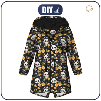 KINDERPARKA (ARIEL) - PANDY / BLUMEN - Nähset (122/128)