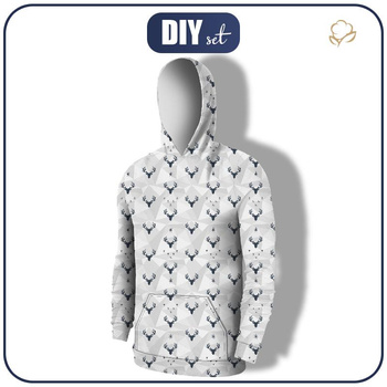HERREN HOODIE (COLORADO) - HIRSCHE (Adventure) / grau - Nähset