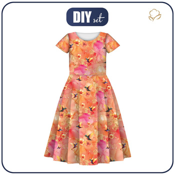 KINDER KLEID "MIA" (122/128) - ALCOHOL PASTEL wz.5  - Nähset