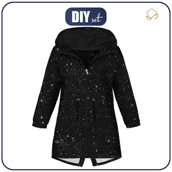 KINDERPARKA (ARIEL) - BETON / schwarz - Nähset (158/164)