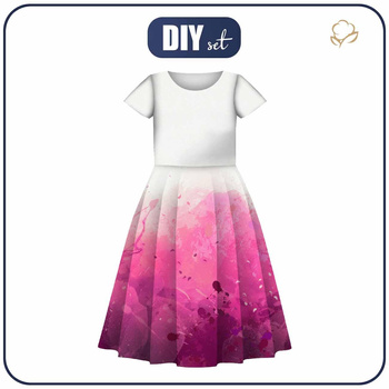 KINDER KLEID "MIA" - KLECKSE (fuchsie) - Nähset (110/116)