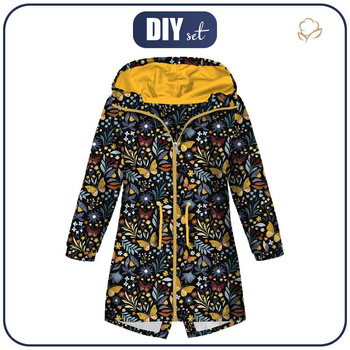 KINDERPARKA (ARIEL) - FOLK SCHMETTERLINGE / schwarz - Softshell (134/140)