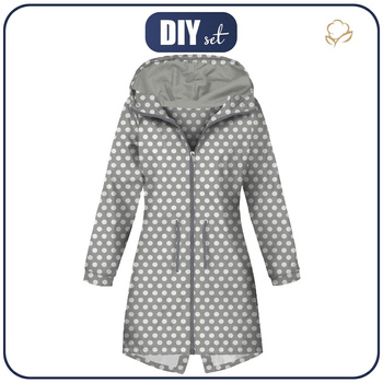 DAMENPARKA (ANNA) - WEIßE TUPFEN / grau - Softshell S