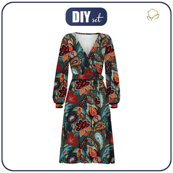 UMSCHLAG ELEGANTES MIDI KLEID (BIANCA) - BUNT PAISLEY - Nähset XXL