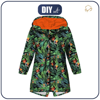 KINDERPARKA (ARIEL) - PARADIES DSCHUNGEL / schwarz - Softshell (158/164)