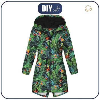 DAMENPARKA (ANNA) - PARADIES DSCHUNGEL / schwarz - Softshell XXL