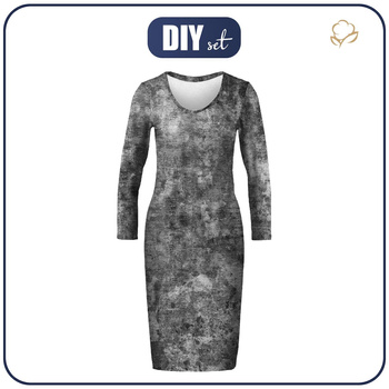 BLEISTIFTKLEID (ALISA) - GRUNGE (schwarz) - Nähset L