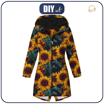 DAMENPARKA (ANNA) - GEMALTE SONNENBLUMEN M. 1 - Nähset M