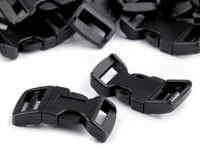 Kunststoff Steckschnalle mit Schrägstellung 20 mm - schwarz
