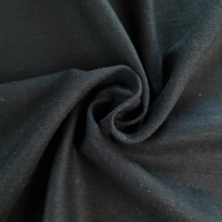 Leinengewebe mit Elasthan - BLACK