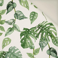 60cm TROPISCHE BLÄTTER MIX Ms. 2 / weiß (JUNGLE)- Polster- Velours