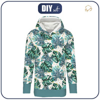 LANGES DAMEN HOODIE (MEGI) - MONSTERA Ms. 4 / weiß  - Sommersweat