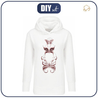 LANGES DAMEN HOODIE (MEGI) - SCHMETTERLINGE MIX M. 4 (GLITTER SCHMETTERLINGE)  - Sommersweat